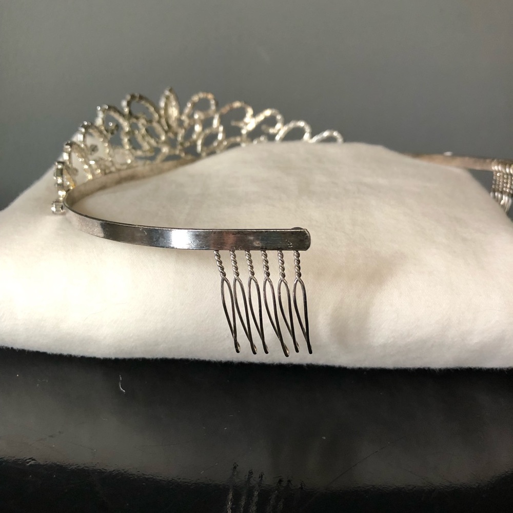 Silver Rhinestone Tiara - Picture 4 of 5